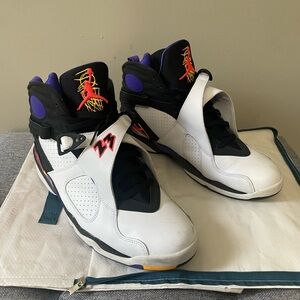 Nike Air Jordan Retro 8 White Black Purple Sneakers